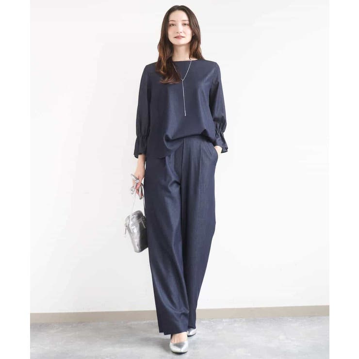 [SANAGARAシリーズ]デニムライク ワイドパンツ 接触冷感 | MK MICHEL KLEIN | 詳細画像25 