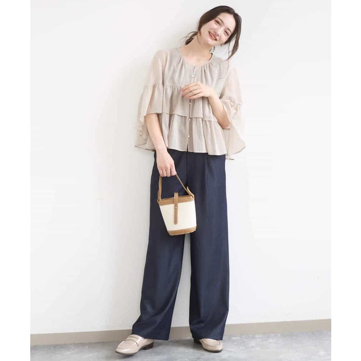 [SANAGARAシリーズ]デニムライク ワイドパンツ 接触冷感 | MK MICHEL KLEIN | 詳細画像52 