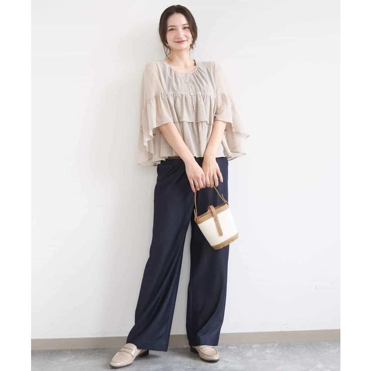 [SANAGARAシリーズ]デニムライク ワイドパンツ 接触冷感 | MK MICHEL KLEIN | 詳細画像53 