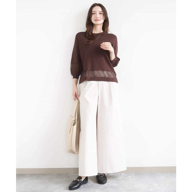 ストレッチツイル プルオンワイドパンツ/撥水/洗える | MK MICHEL KLEIN | 詳細画像4 