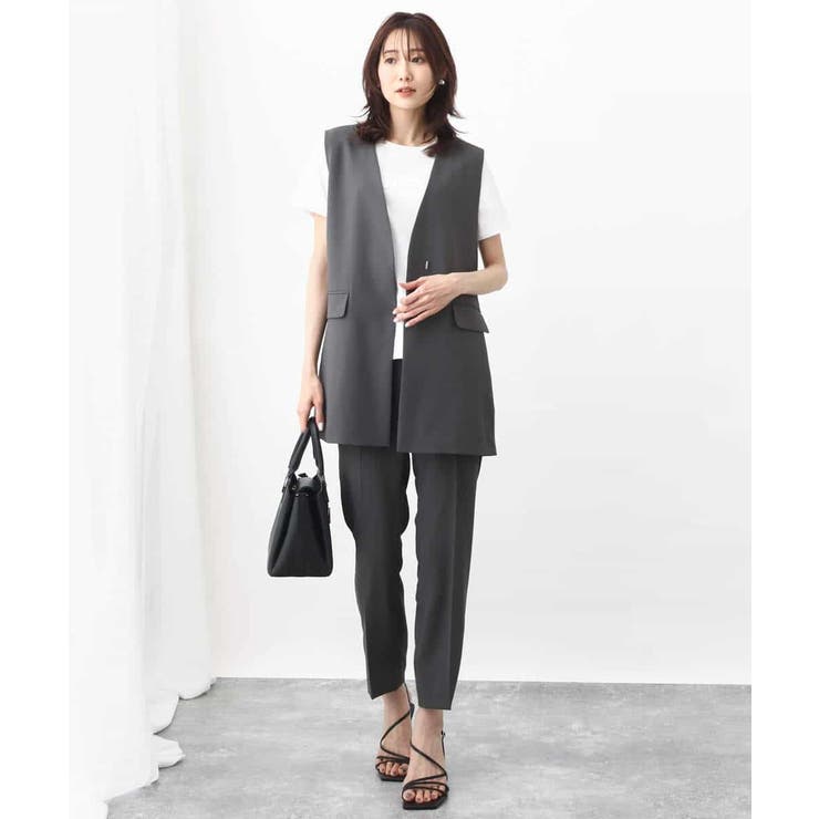 ミッシェルクラン] 小さいサイズ ストレッチテーパードパンツ