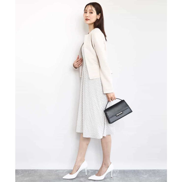 タックデザイン幾何柄ワンピース/洗える | MK MICHEL KLEIN | 詳細画像11 