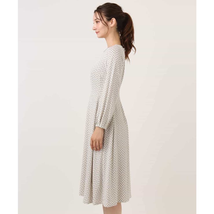 タックデザイン幾何柄ワンピース/洗える | MK MICHEL KLEIN | 詳細画像13 