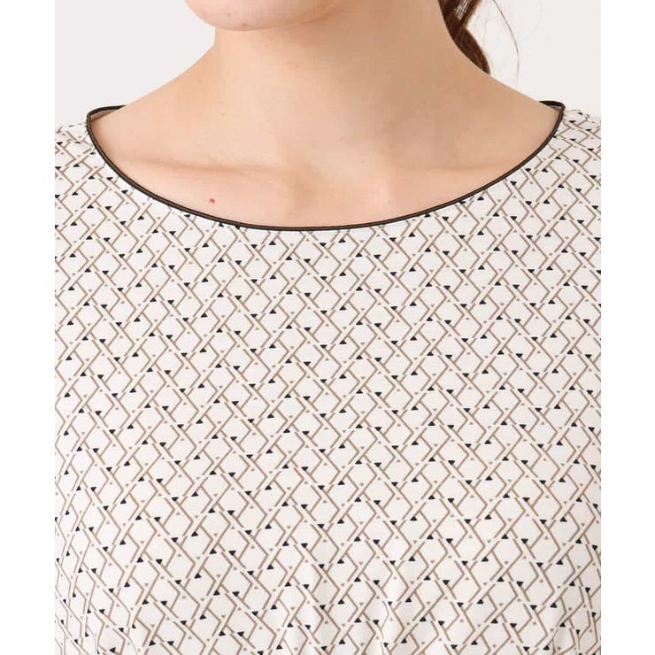 タックデザイン幾何柄ワンピース/洗える | MK MICHEL KLEIN | 詳細画像15 