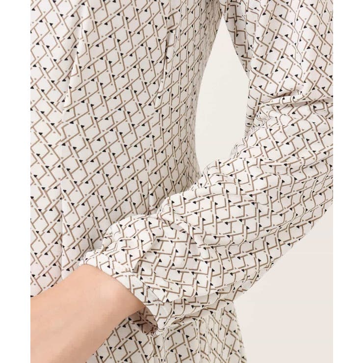 タックデザイン幾何柄ワンピース/洗える | MK MICHEL KLEIN | 詳細画像17 