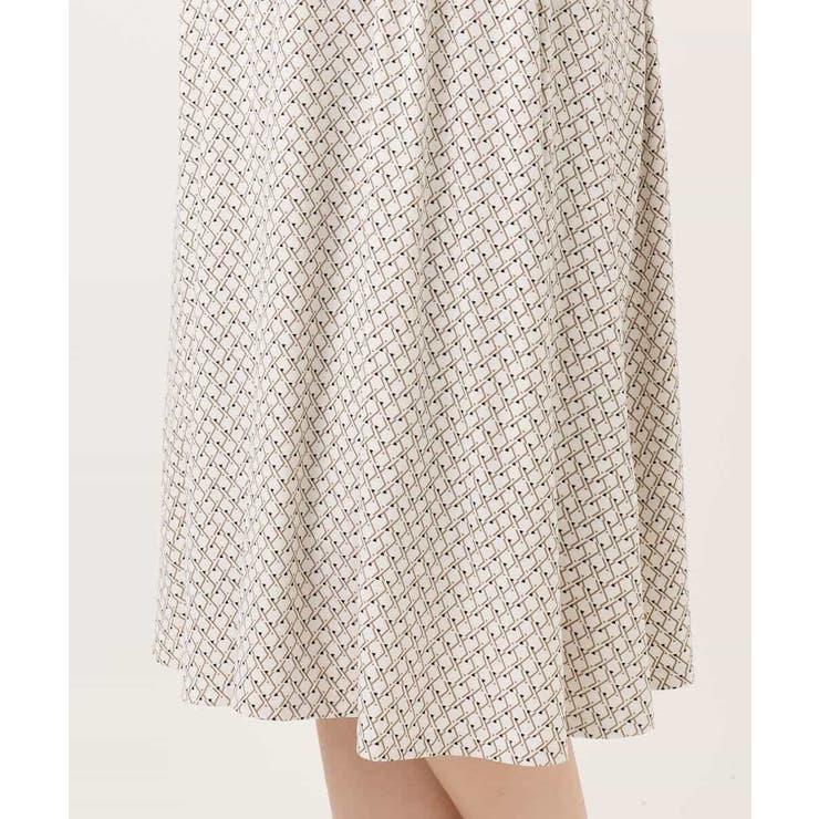 タックデザイン幾何柄ワンピース/洗える | MK MICHEL KLEIN | 詳細画像18 