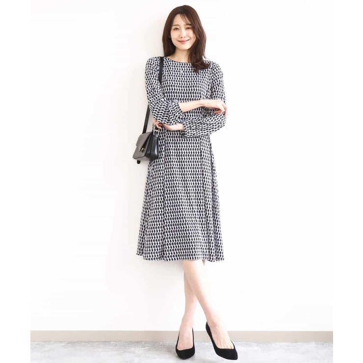 [イージーケア]幾何柄ジャージーワンピース/洗える | MK MICHEL KLEIN | 詳細画像2 