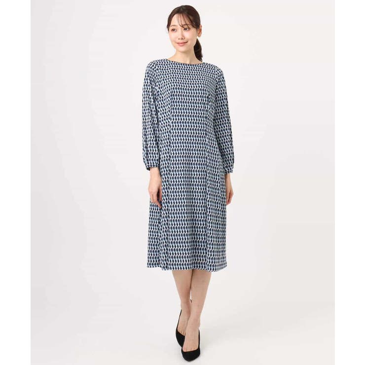 [イージーケア]幾何柄ジャージーワンピース/洗える | MK MICHEL KLEIN | 詳細画像22 