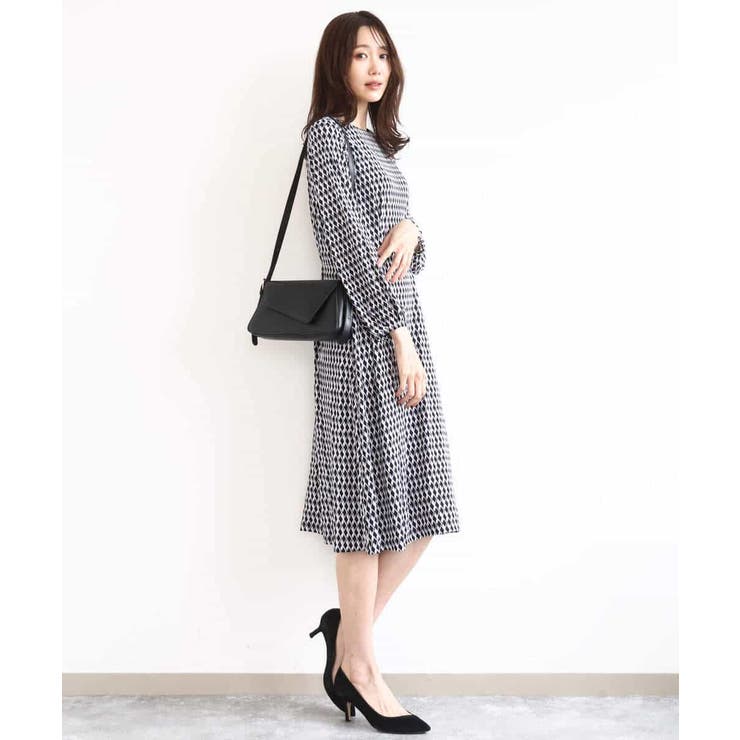 [イージーケア]幾何柄ジャージーワンピース/洗える | MK MICHEL KLEIN | 詳細画像3 