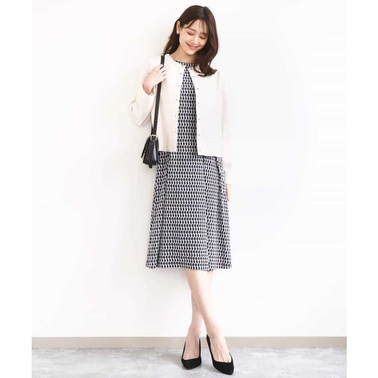 [イージーケア]幾何柄ジャージーワンピース/洗える | MK MICHEL KLEIN | 詳細画像4 