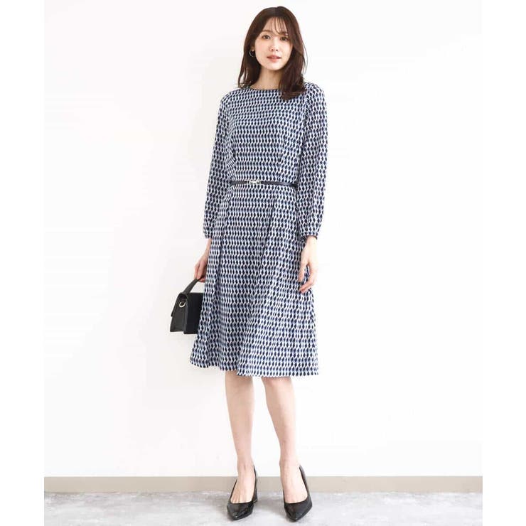 [イージーケア]幾何柄ジャージーワンピース/洗える | MK MICHEL KLEIN | 詳細画像9 