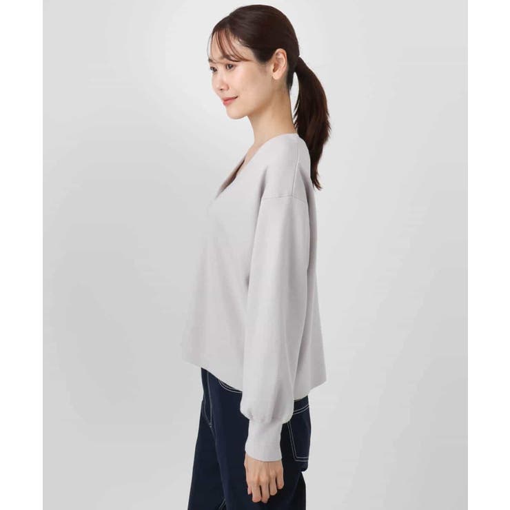 スムース編みVネックニットカーディガン/洗える | MK MICHEL KLEIN | 詳細画像8 