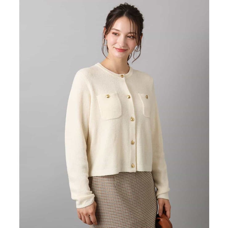 アイボリー | ミニブークレーカーディガン/洗える | MK MICHEL KLEIN