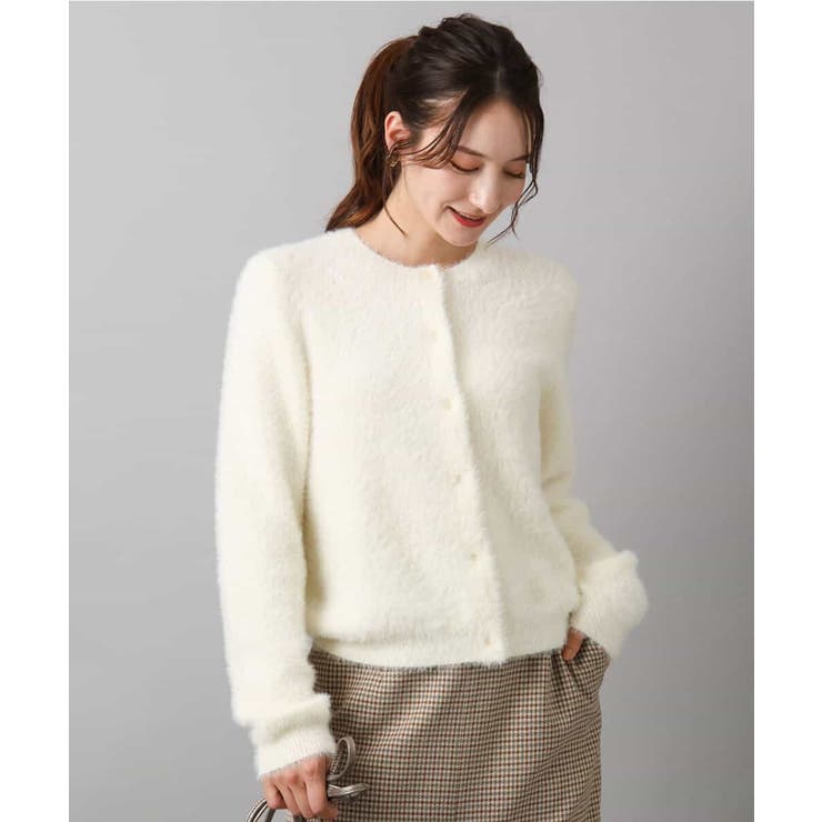 アイボリー | フェザーニットカーディガン/洗える | MK MICHEL KLEIN