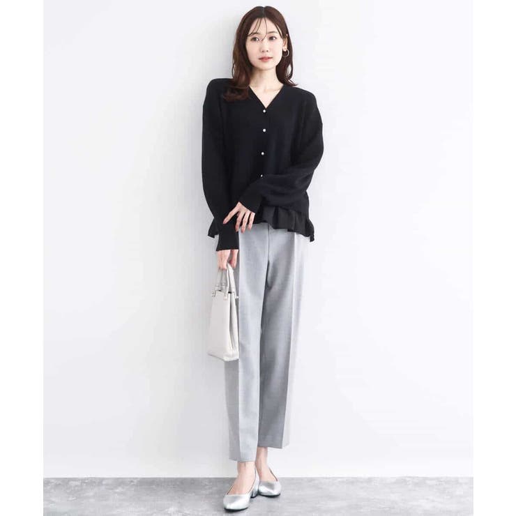 ペプラムデザインVネックニットカーディガン/洗える | MK MICHEL KLEIN | 詳細画像10 