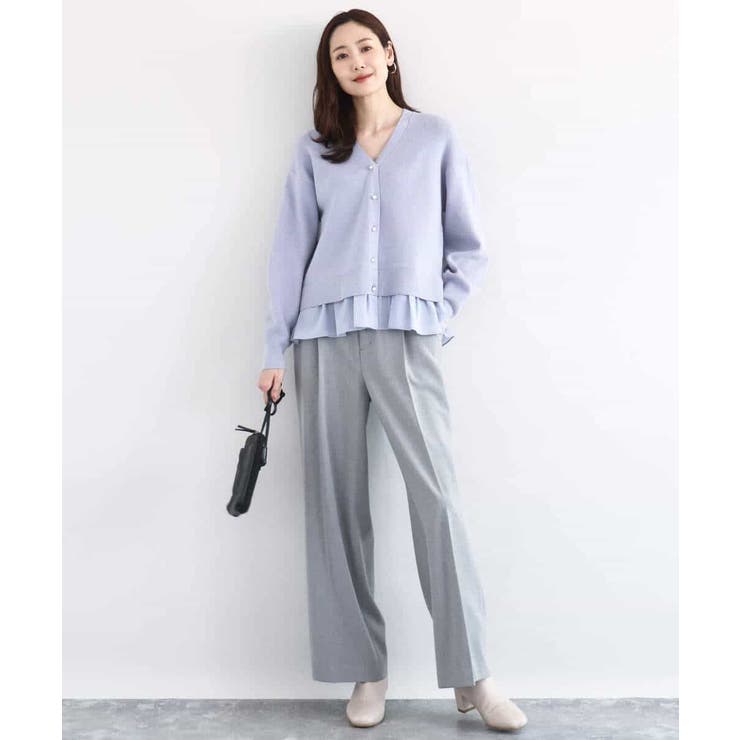 ペプラムデザインVネックニットカーディガン/洗える | MK MICHEL KLEIN | 詳細画像14 