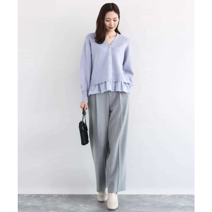 ペプラムデザインVネックニットカーディガン/洗える | MK MICHEL KLEIN | 詳細画像15 