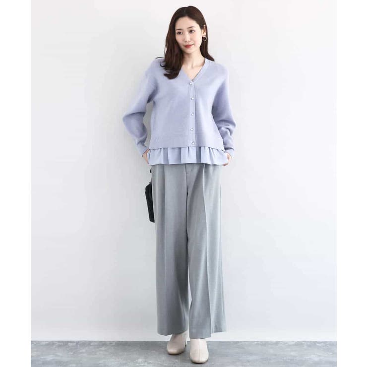 ペプラムデザインVネックニットカーディガン/洗える | MK MICHEL KLEIN | 詳細画像16 