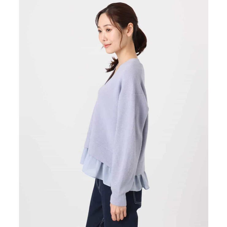 ペプラムデザインVネックニットカーディガン/洗える | MK MICHEL KLEIN | 詳細画像18 