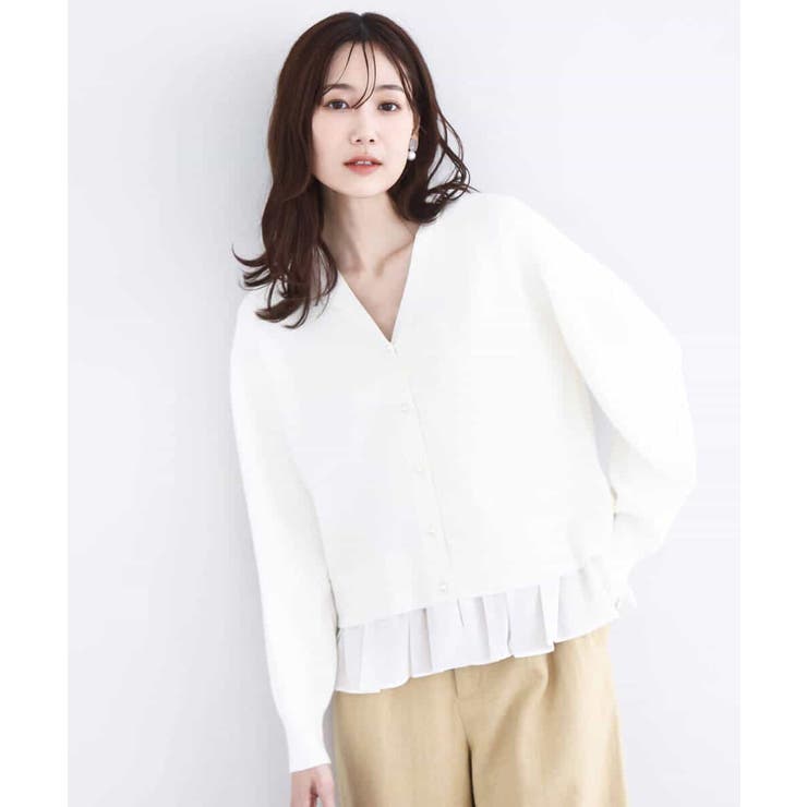 ペプラムデザインVネックニットカーディガン/洗える | MK MICHEL KLEIN | 詳細画像2 