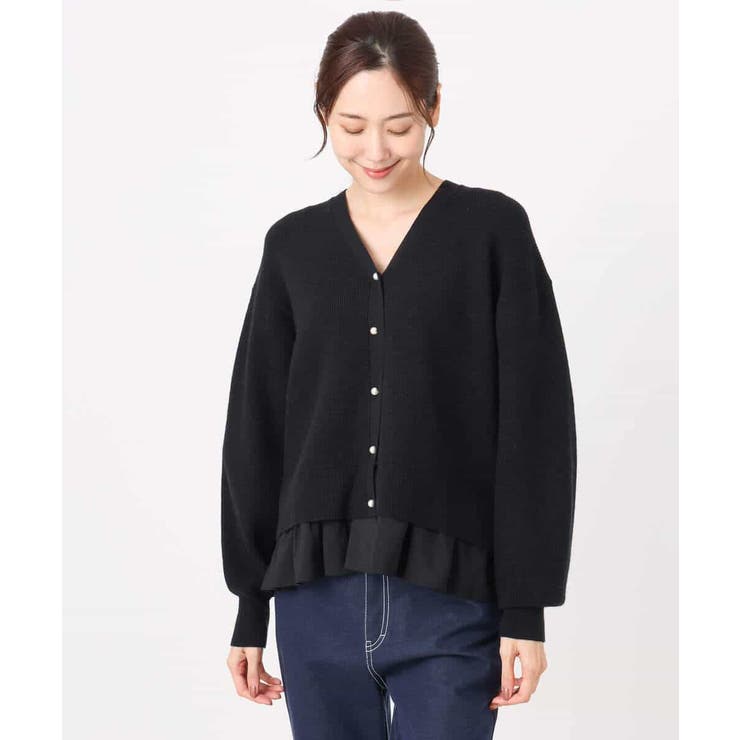 ペプラムデザインVネックニットカーディガン/洗える | MK MICHEL KLEIN | 詳細画像25 