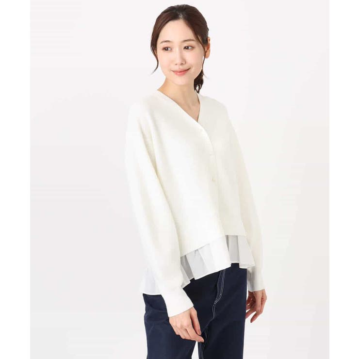 ペプラムデザインVネックニットカーディガン/洗える | MK MICHEL KLEIN | 詳細画像28 