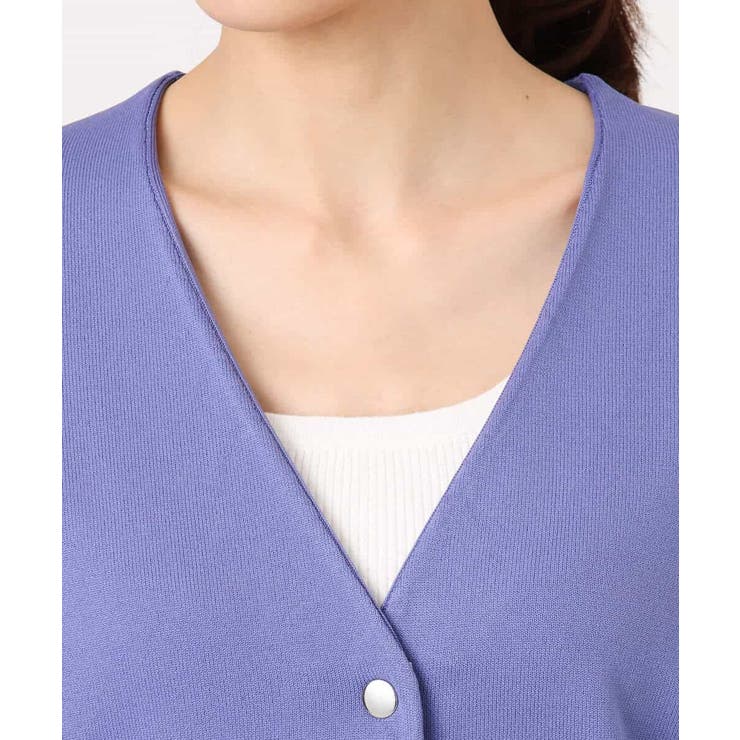 ドット釦Vネックカーディガン(無地・ボーダー)/洗える | MK MICHEL KLEIN | 詳細画像21 