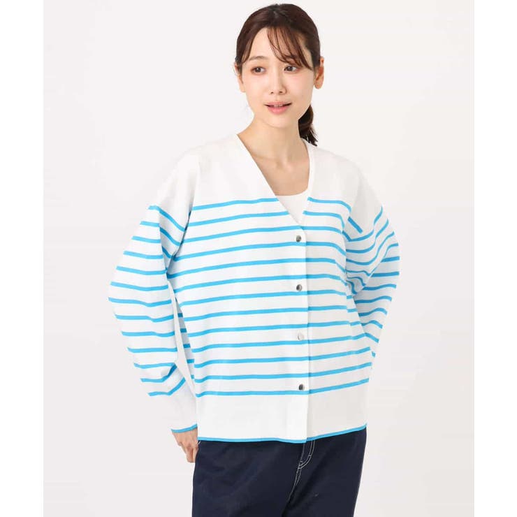 ドット釦Vネックカーディガン(無地・ボーダー)/洗える | MK MICHEL KLEIN | 詳細画像25 