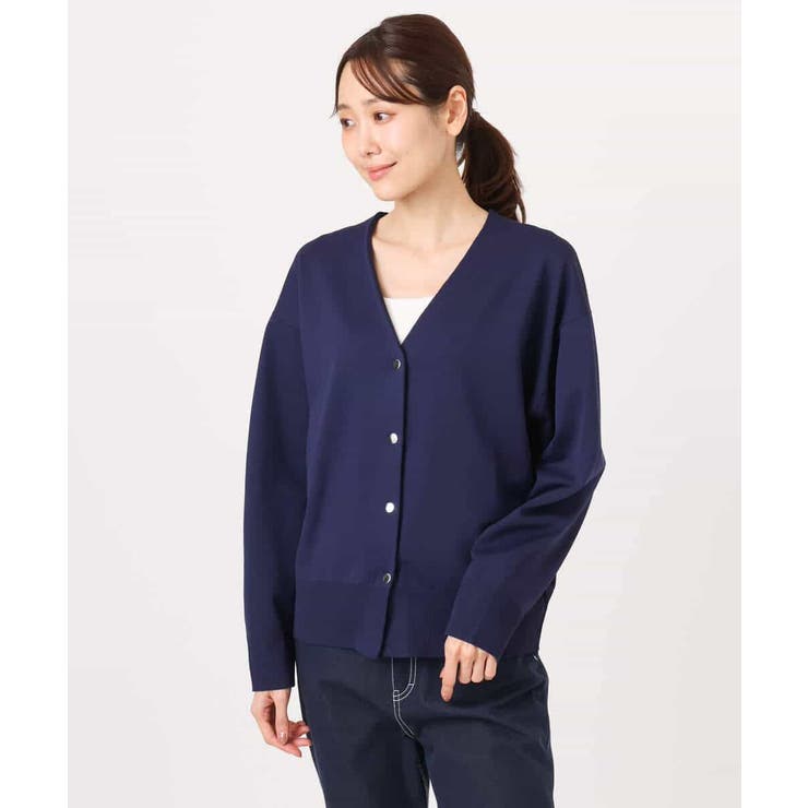 ドット釦Vネックカーディガン(無地・ボーダー)/洗える | MK MICHEL KLEIN | 詳細画像27 