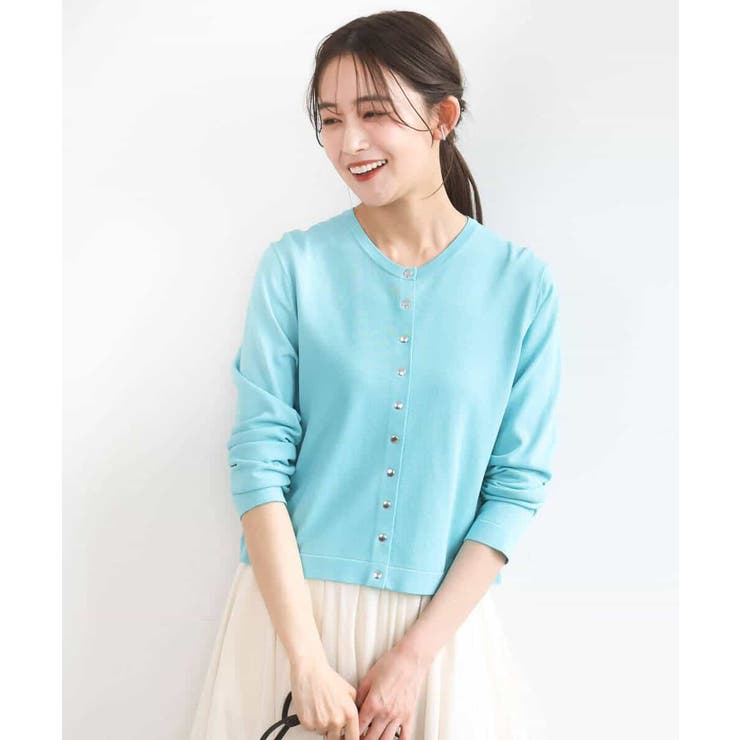 ドット釦ニットカーディガン/接触冷感/UVカット/洗える | MK MICHEL KLEIN | 詳細画像2 