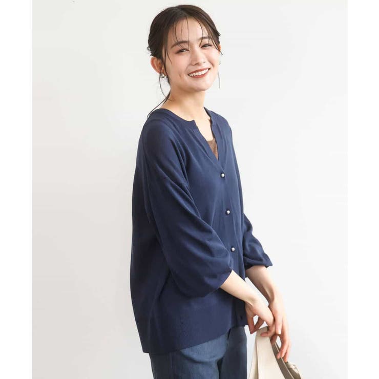 [UVカット/接触冷感/洗える]キーネックカーディガン | MK MICHEL KLEIN | 詳細画像2 