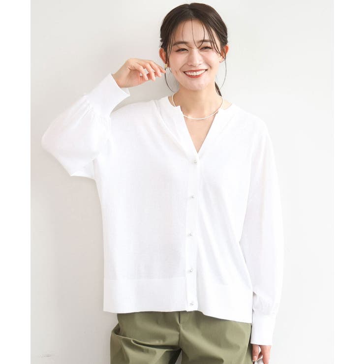 [UVカット/接触冷感/洗える]キーネックカーディガン | MK MICHEL KLEIN | 詳細画像6 