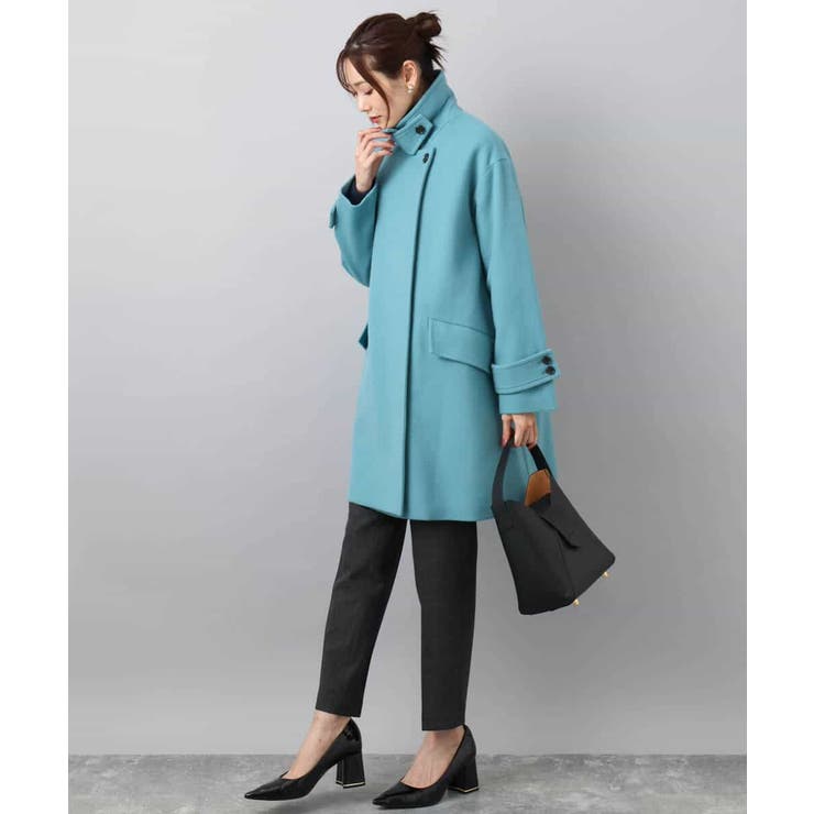 SUPER100'sウール スタンドカラーミドルコート | MK MICHEL KLEIN | 詳細画像16 