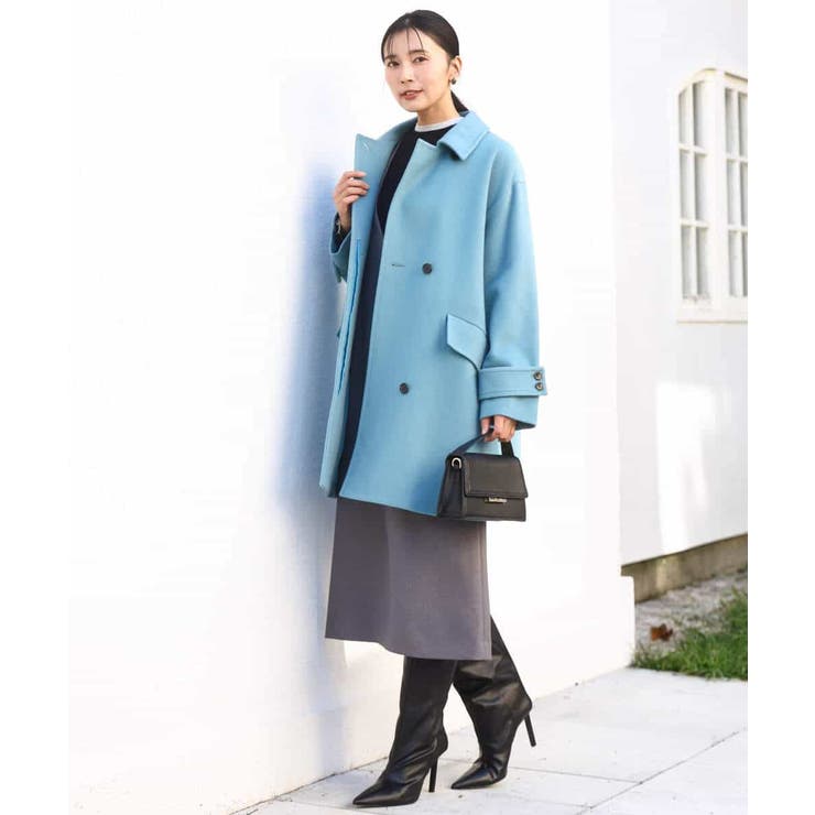 SUPER100'sウール スタンドカラーミドルコート | MK MICHEL KLEIN | 詳細画像17 