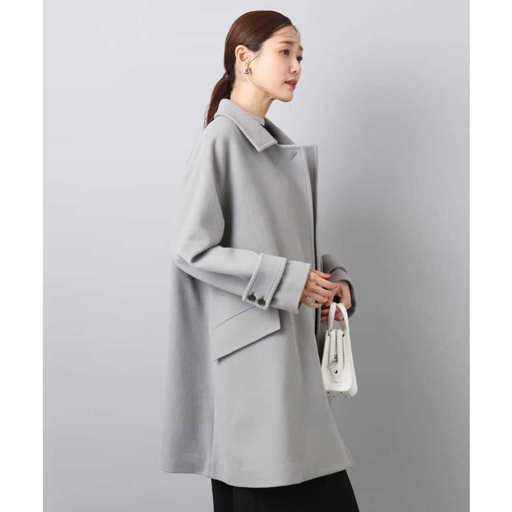 SUPER100'sウール スタンドカラーミドルコート | MK MICHEL KLEIN | 詳細画像2 