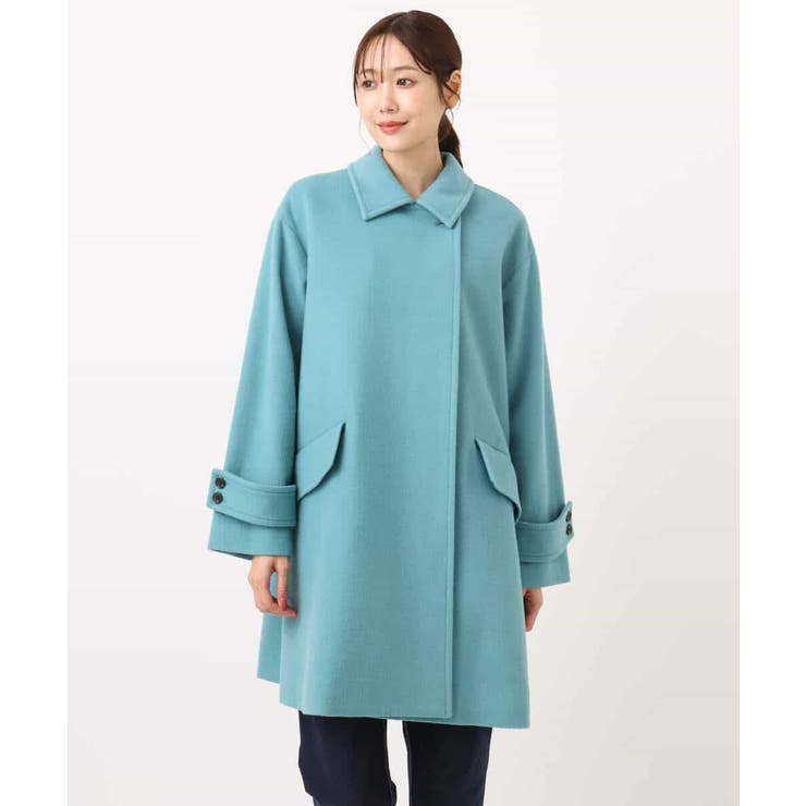 SUPER100'sウール スタンドカラーミドルコート | MK MICHEL KLEIN | 詳細画像23 