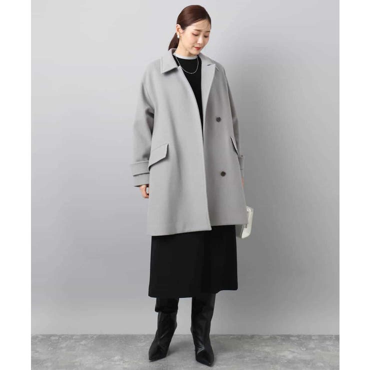 SUPER100'sウール スタンドカラーミドルコート | MK MICHEL KLEIN | 詳細画像3 