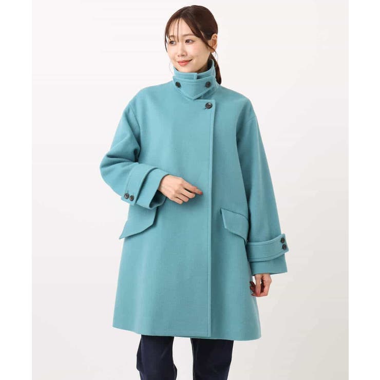 SUPER100'sウール スタンドカラーミドルコート | MK MICHEL KLEIN | 詳細画像33 