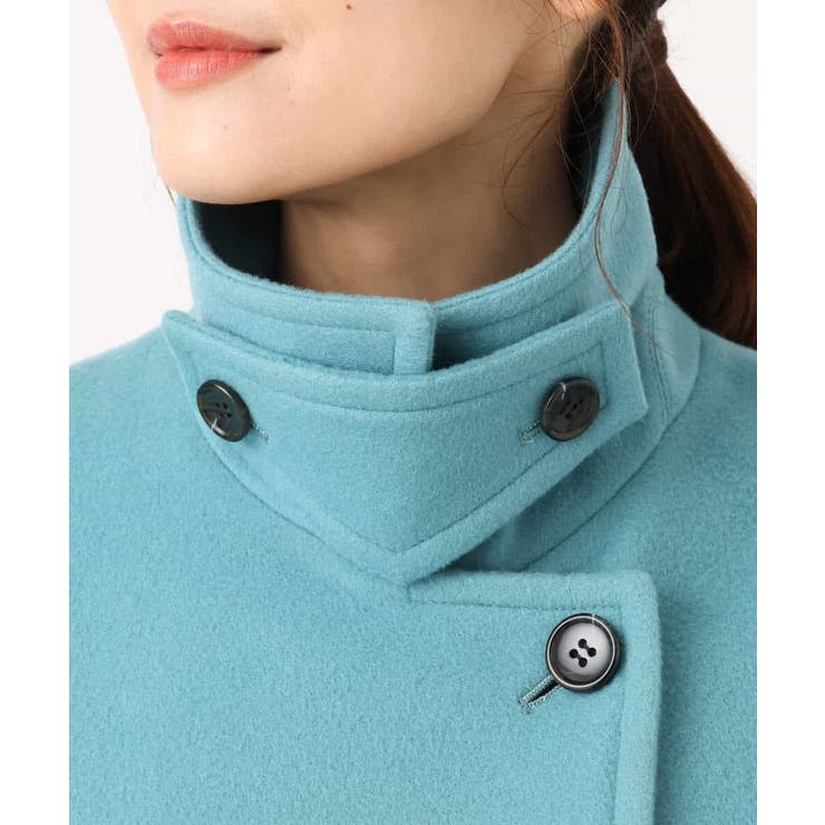 SUPER100'sウール スタンドカラーミドルコート | MK MICHEL KLEIN | 詳細画像34 