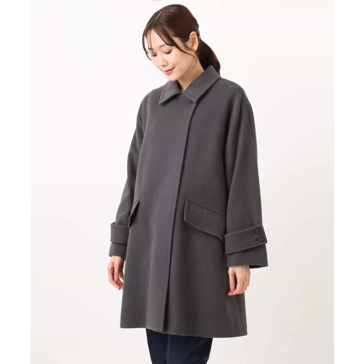 SUPER100'sウール スタンドカラーミドルコート | MK MICHEL KLEIN | 詳細画像36 