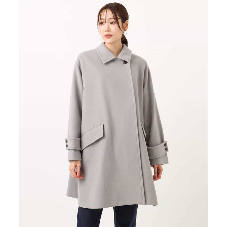 SUPER100'sウール スタンドカラーミドルコート | MK MICHEL KLEIN | 詳細画像38 