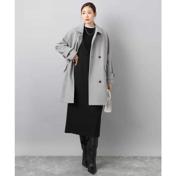 SUPER100'sウール スタンドカラーミドルコート | MK MICHEL KLEIN | 詳細画像5 