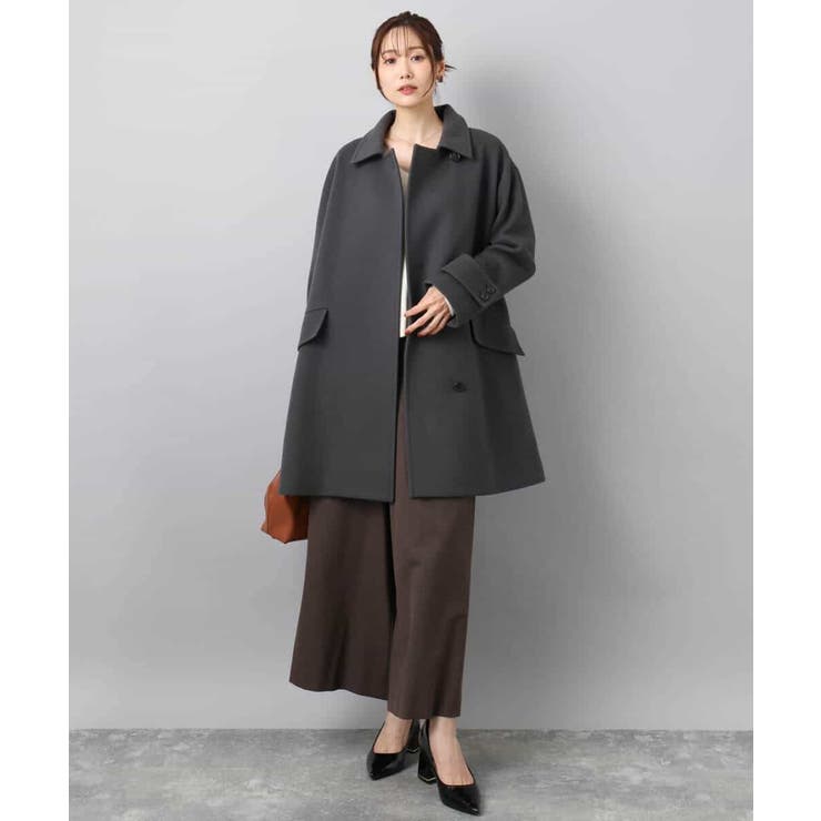 SUPER100'sウール スタンドカラーミドルコート | MK MICHEL KLEIN | 詳細画像7 