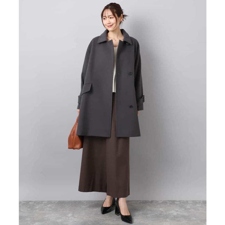 SUPER100'sウール スタンドカラーミドルコート | MK MICHEL KLEIN | 詳細画像8 