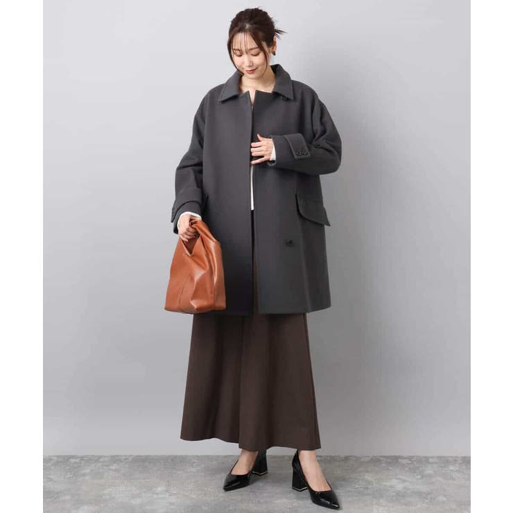 SUPER100'sウール スタンドカラーミドルコート | MK MICHEL KLEIN | 詳細画像9 