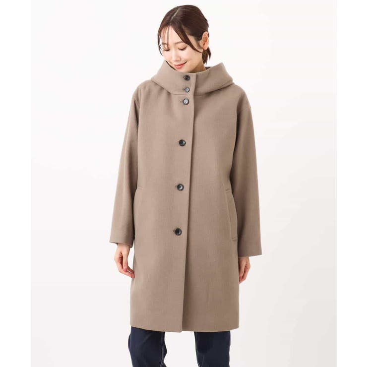 SUPER100'sウール フーデットミドルコート | MK MICHEL KLEIN | 詳細画像14 