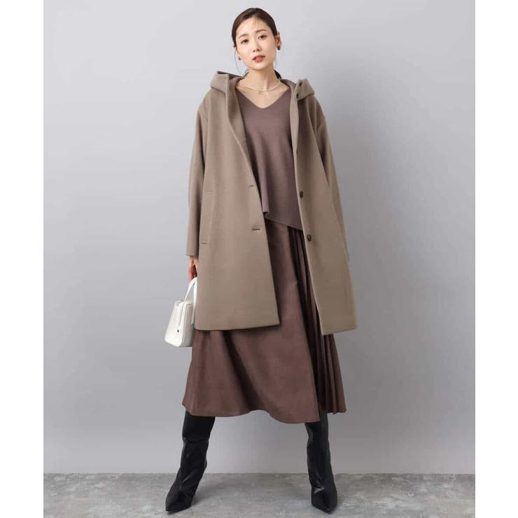 SUPER100'sウール フーデットミドルコート | MK MICHEL KLEIN | 詳細画像27 