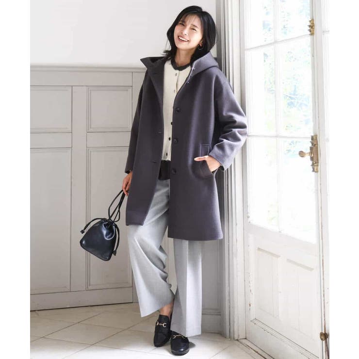 SUPER100'sウール フーデットミドルコート | MK MICHEL KLEIN | 詳細画像3 