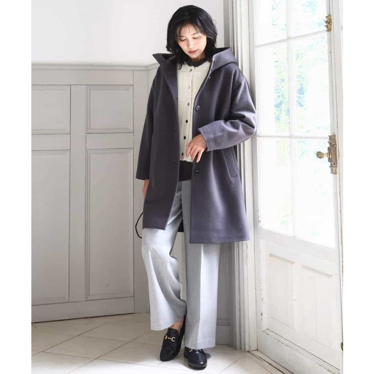 SUPER100'sウール フーデットミドルコート | MK MICHEL KLEIN | 詳細画像33 