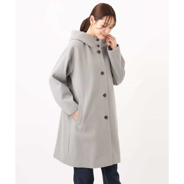 SUPER100'sウール フーデットミドルコート | MK MICHEL KLEIN | 詳細画像4 